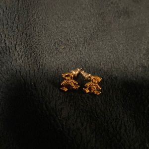 Gold teddy bear earrings